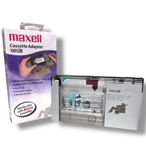 Maxell 290060 VHS-C Cassette Adapter VTG W/ Box Watch Home Movies In VCR